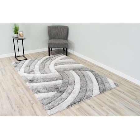 5X8 SHAGGY GREY AREA RUG |