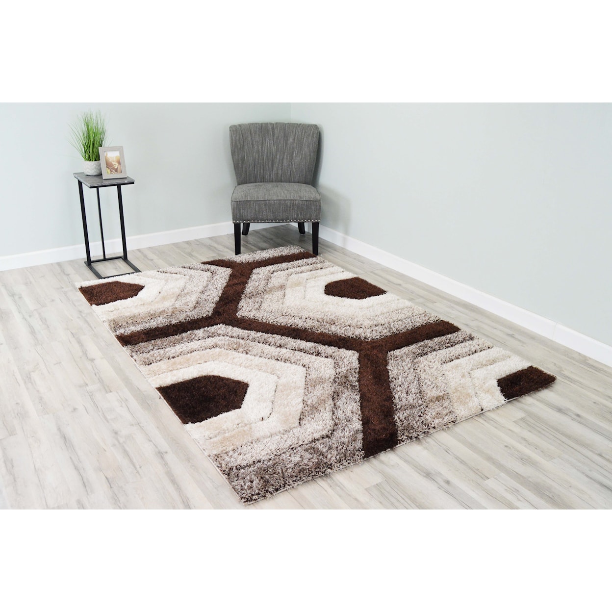 Zinatex 4D Shaggy SHAGGY 5X8 BROWN AREA RUG |