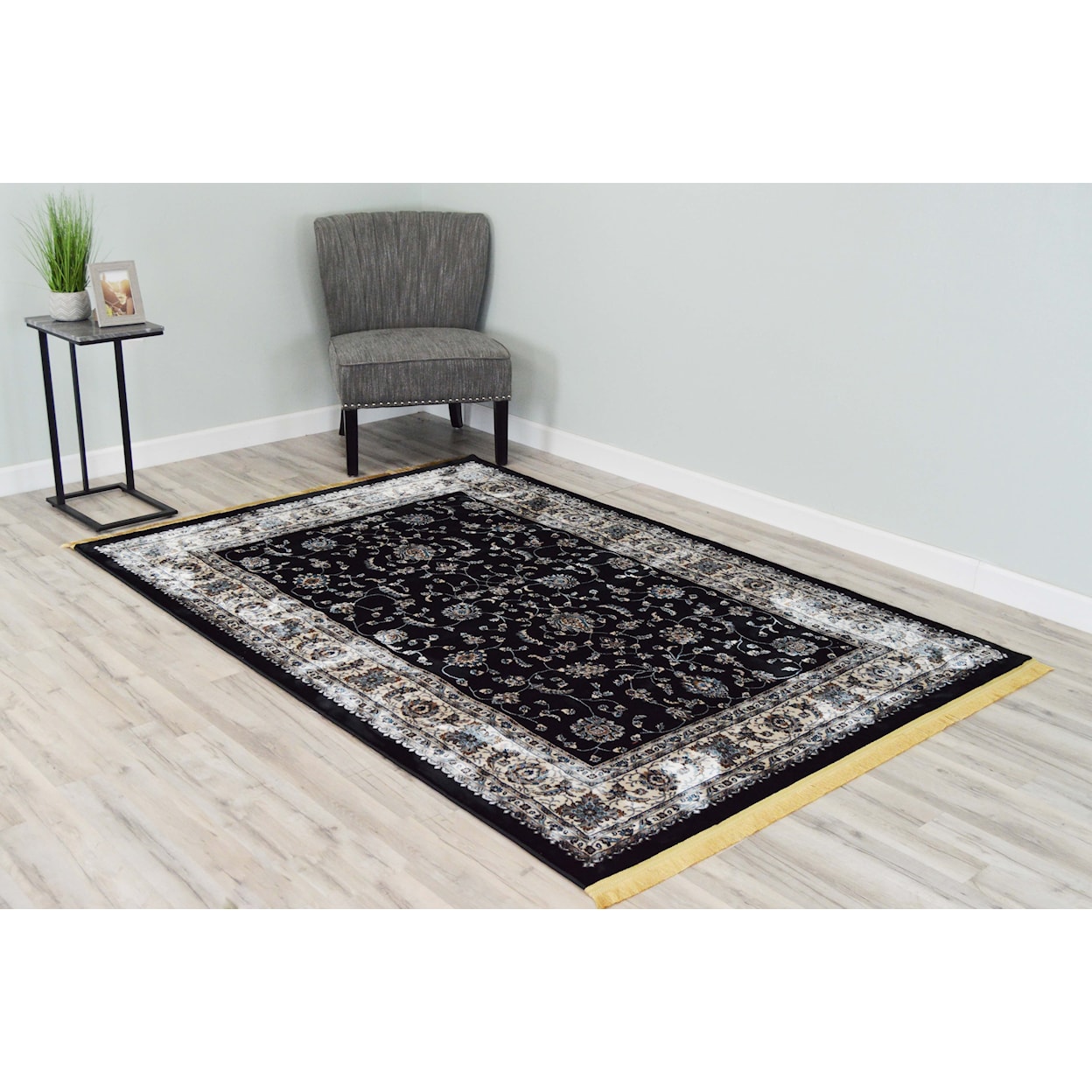 Zinatex Casablanca CASABLANCA 2X8 BLACK AREA RUG |