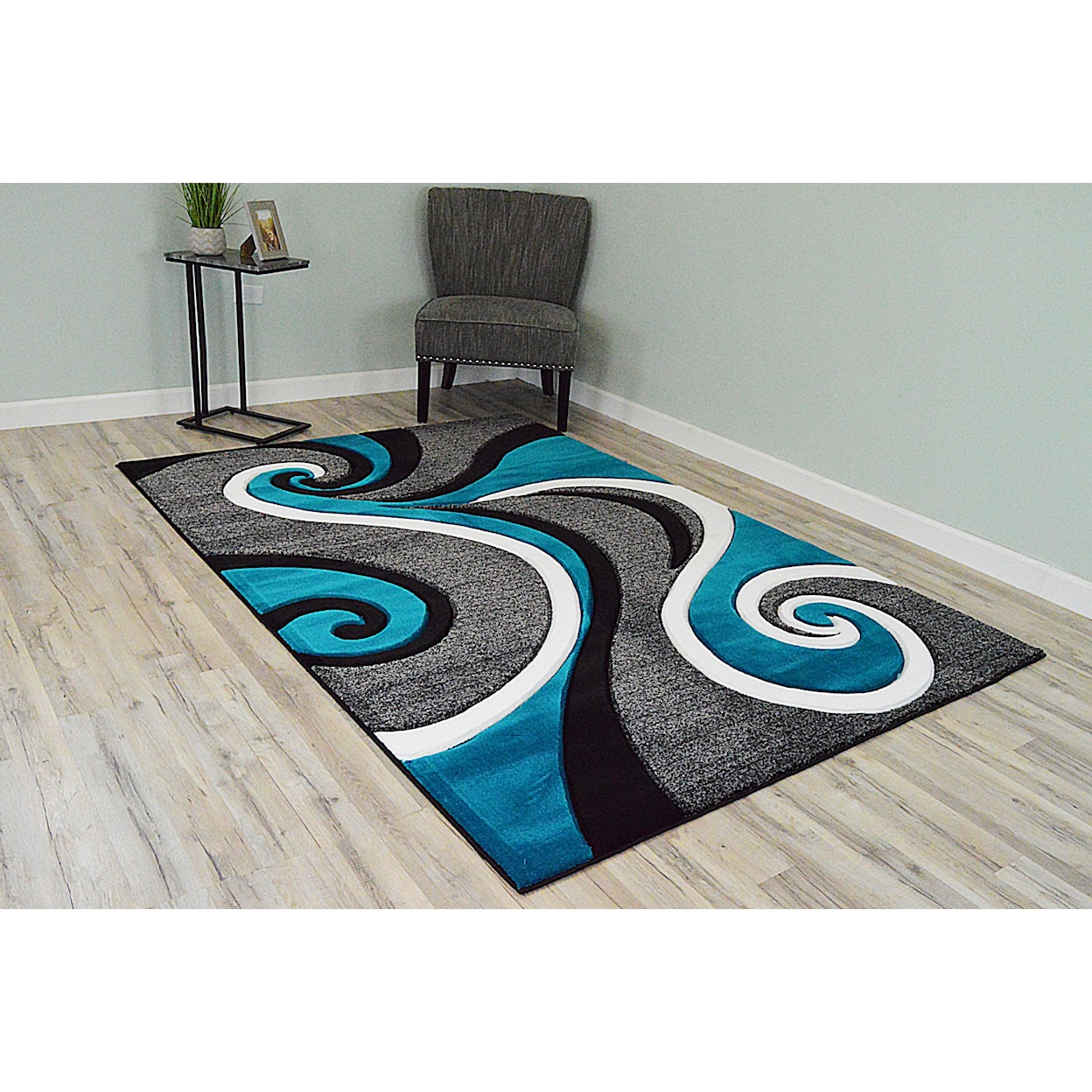 Zinatex Premium PREMIUM 4X6 TURQUOISE AREA RUG |