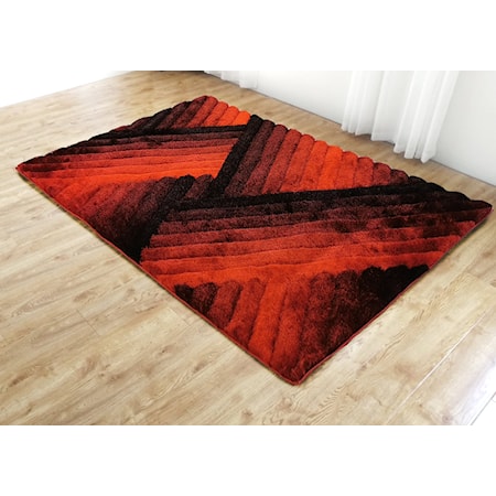 5X8 3D SHAGGY BLACK/RED/WHITE | AREA RUG