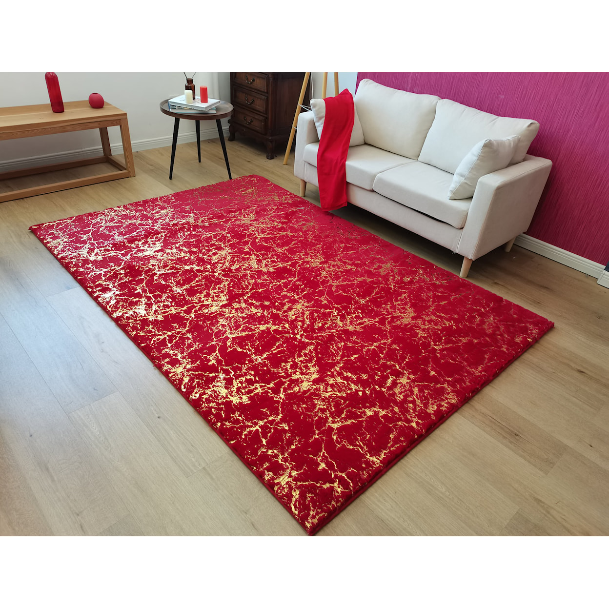 Zinatex Timmy Shaggy S Edition RED GOLD 5X8 AREA RUG |