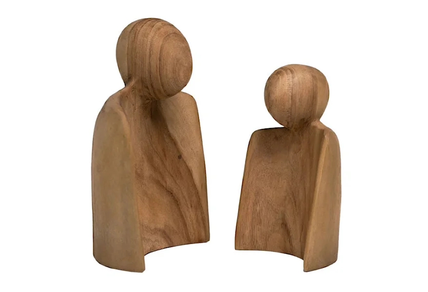 Accessories WOOD SCULPTURE SET OF 2 by Dovetail Furniture at Jacksonville Furniture Mart