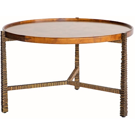 ROUND COFFEE TABLE W/ LIP TOP