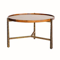 ROUND COFFEE TABLE W/ LIP TOP- BURNISHED BRONZE