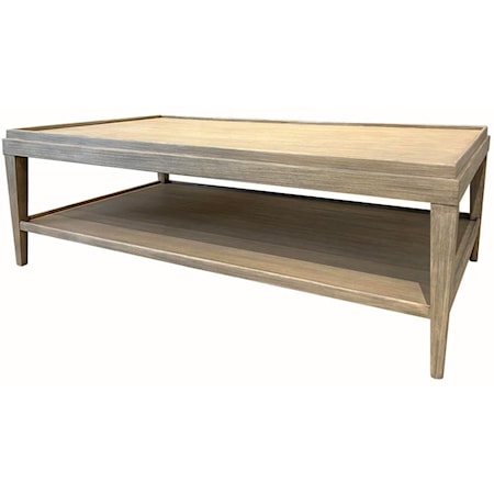 RECTANGLE COFFEE TABLE W/ LIP TOP- RABBIT