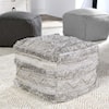 Classic Home Floor Cushions PERFORMANCE FALLON GRAY MULTI POUF