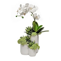 Orchid/Grass in 3-Tiered Vase