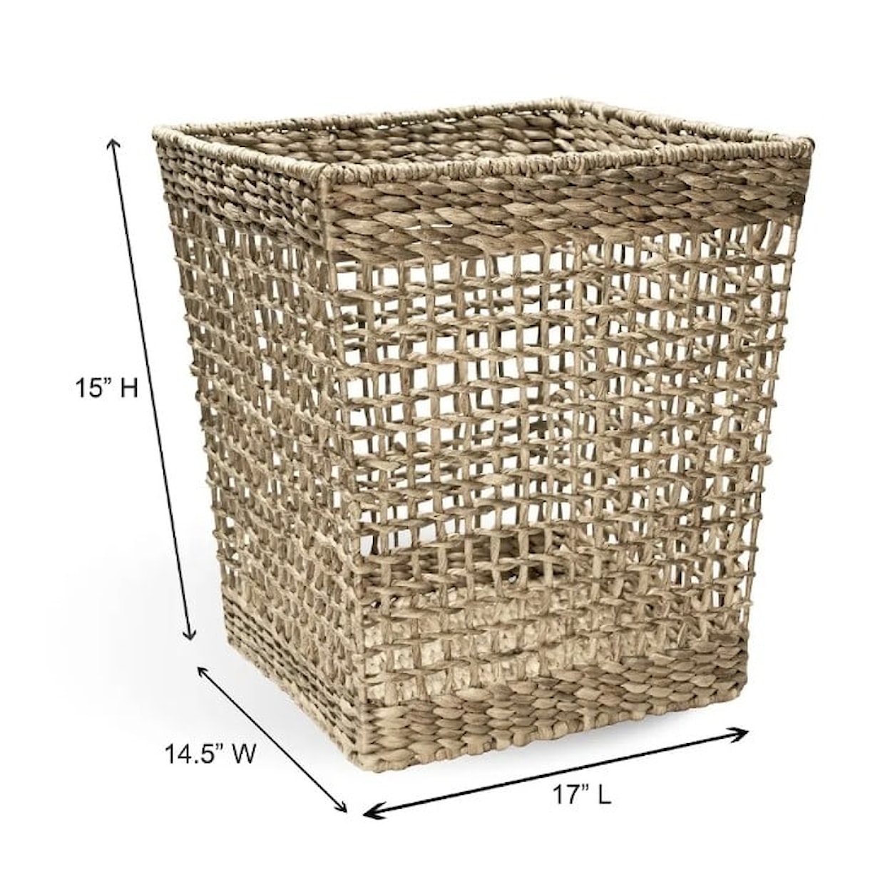 Ibolili Baskets and Sets SHIP KNOT WASTE BIN BASKET, SQUARE