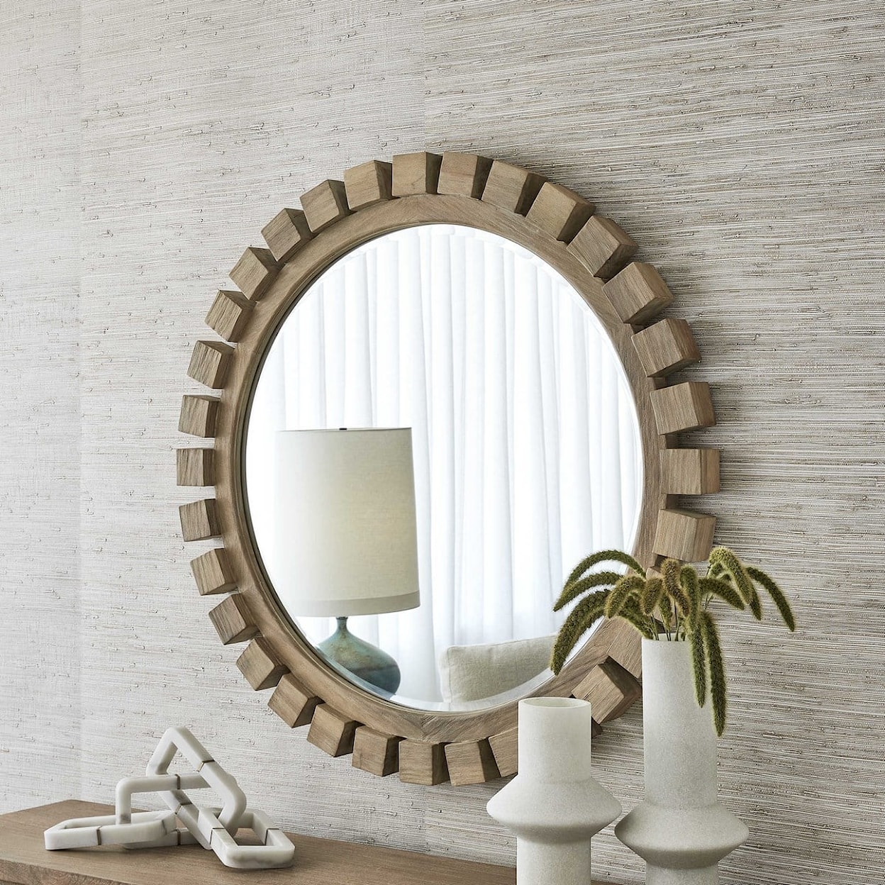 Uttermost Mirrors - Round AROUND THE BLOCK MIRROR- NATURAL