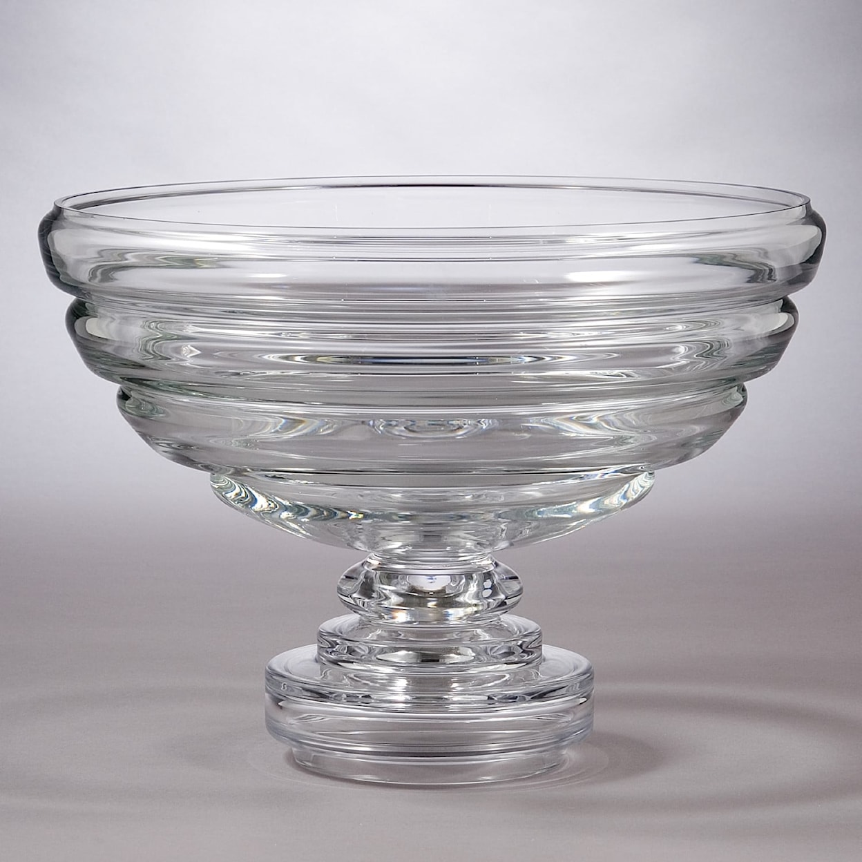 Global Views Glass Ware BELTED FOOTED FRUIT BOWL