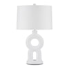 Currey & Co Lighting Table Lamps Ciambella White Table Lamp