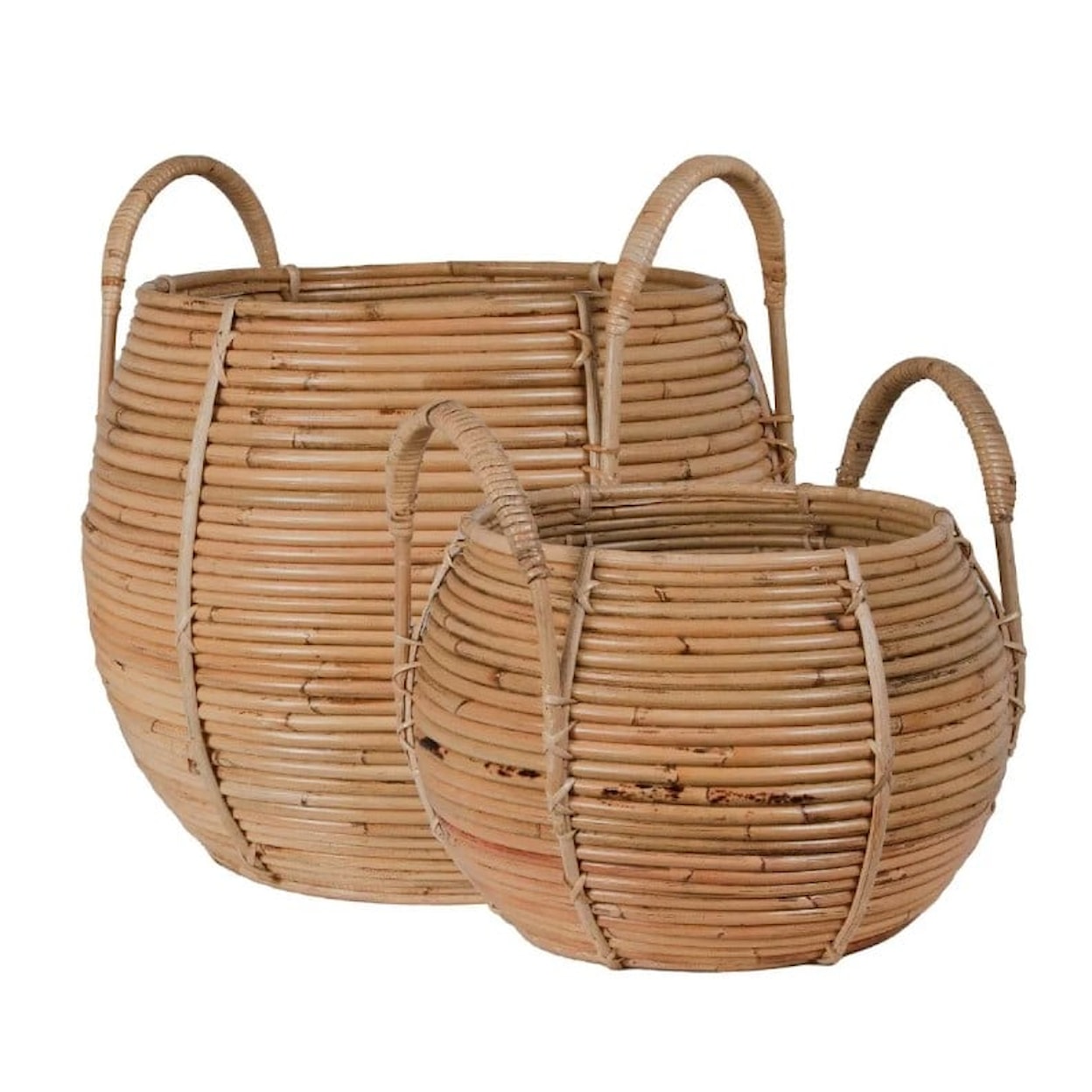 Ibolili Baskets and Sets THERMAL SPA RATTAN BELLY BASKET- S/2