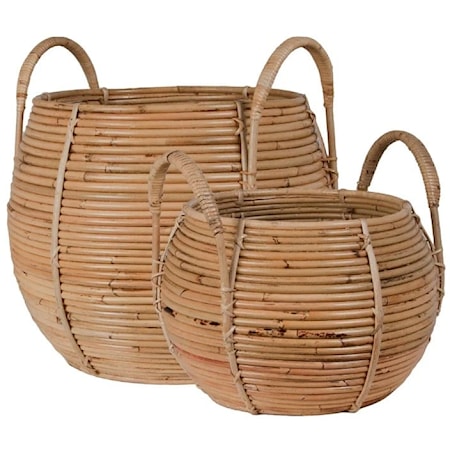THERMAL SPA RATTAN BELLY BASKET- S/2