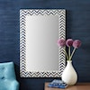 Two's Company Mirrors Chevron Indigo Bone Wall Mirror