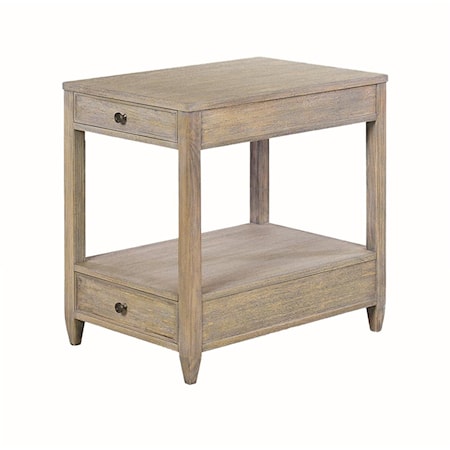 NARROW, 2 DRAWER SIDE TABLE- RABBIT