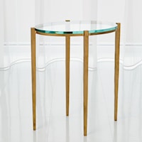 Petite Oval Accent Table-Antique Gold