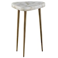 Contemporary Tall Side Table with Antique Satin Brass Legs
