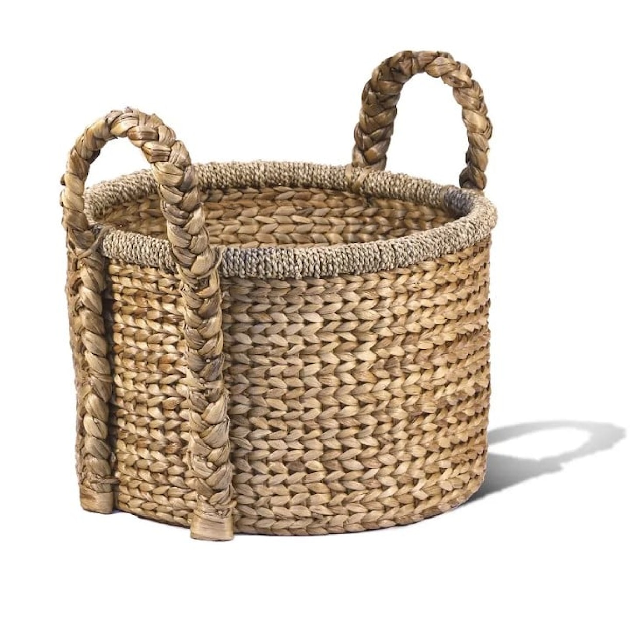 Ibolili Baskets and Sets WOVEN WATER HYACINTH BASKET, ROUND