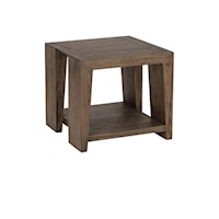 TROY END TABLE SUEDE BROWN