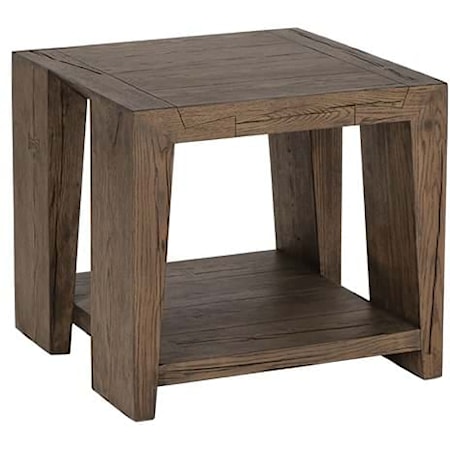 TROY END TABLE SUEDE BROWN