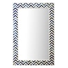 Two's Company Mirrors Chevron Indigo Bone Wall Mirror