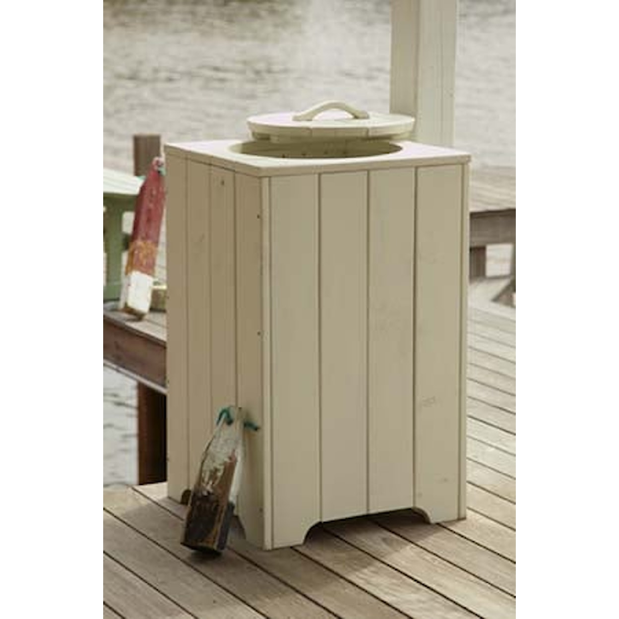Uwharrie Chair The Companion Collection TRASH CAN - WHITE