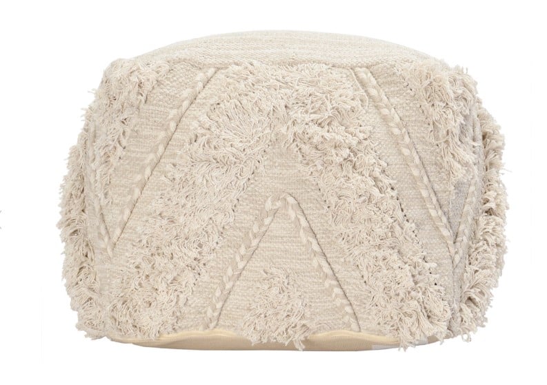 Classic Home Floor Cushions SAHARA NATURAL/IVORY POUF