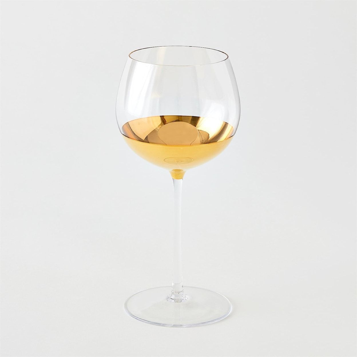 Global Views Glass Ware (Food Grade) Metallic Orb Wine Glass-Gold