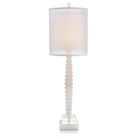 ALABASTER & CRYSTAL TABLE LAMP