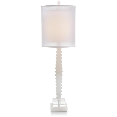 ALABASTER & CRYSTAL TABLE LAMP