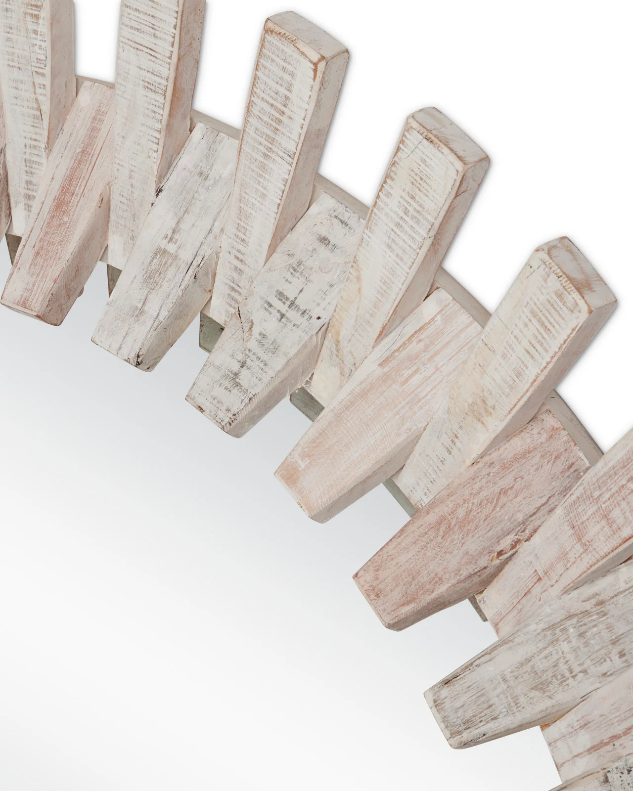 Currey & Co DIZA COLLECTION Diza Round Whitewash Mirror