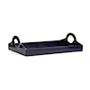 Chelsea House Trays, Platters & Bowls LEATHER TRAY- MIDNIGHT BLUE