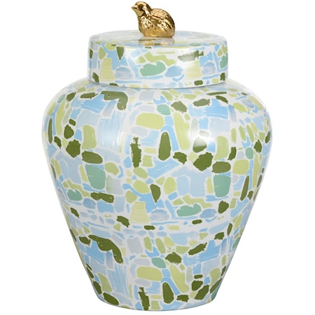 Lumberton Jar With Lid - Blue/Green