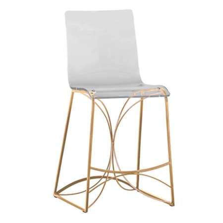 ANGELA 24.75" COUNTER HEIGHT STOOL-GOLD
