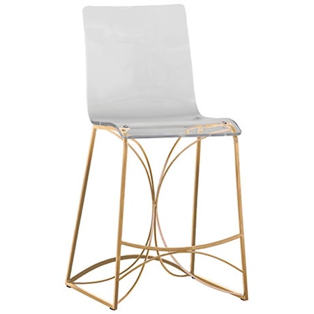 ANGELA 24.75" COUNTER HEIGHT STOOL-GOLD