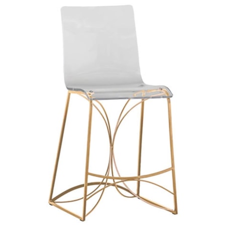 ANGELA 24.75" COUNTER HEIGHT STOOL-GOLD