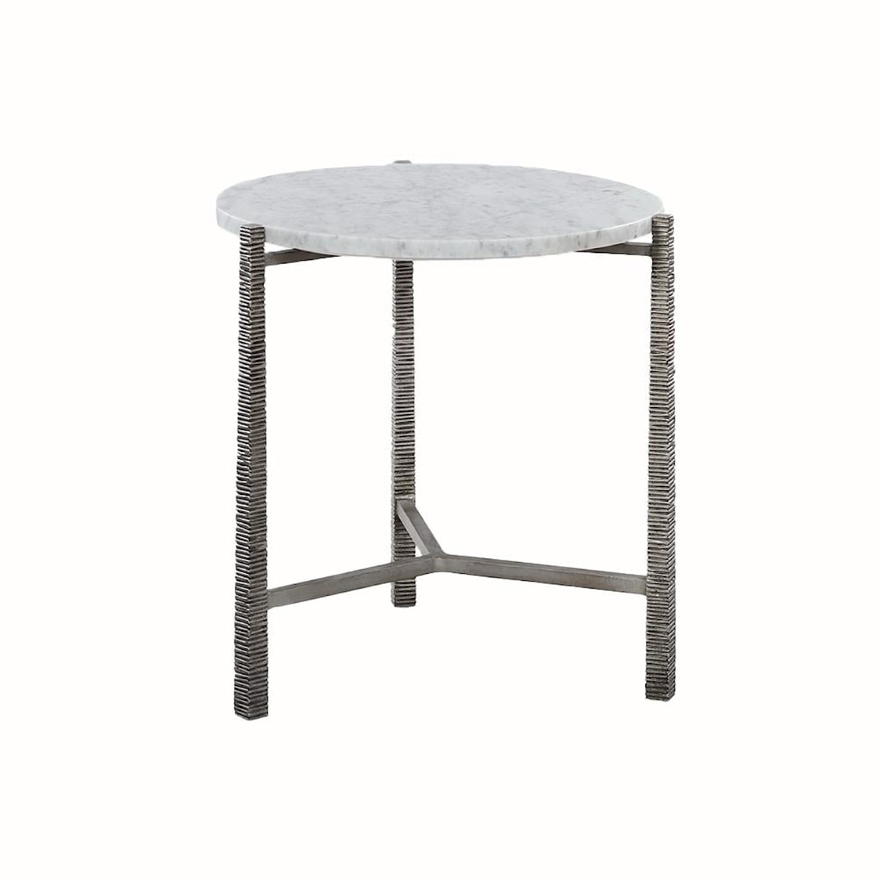 Oliver Home Furnishings End/ Side Tables ROUND MARBLE TOP SPOT TABLE