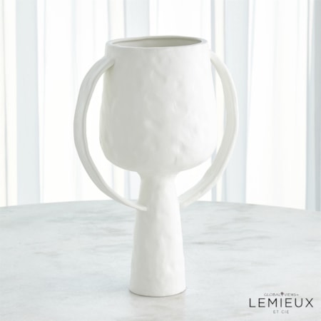 Aquitaine Vase-Matte White-Lg