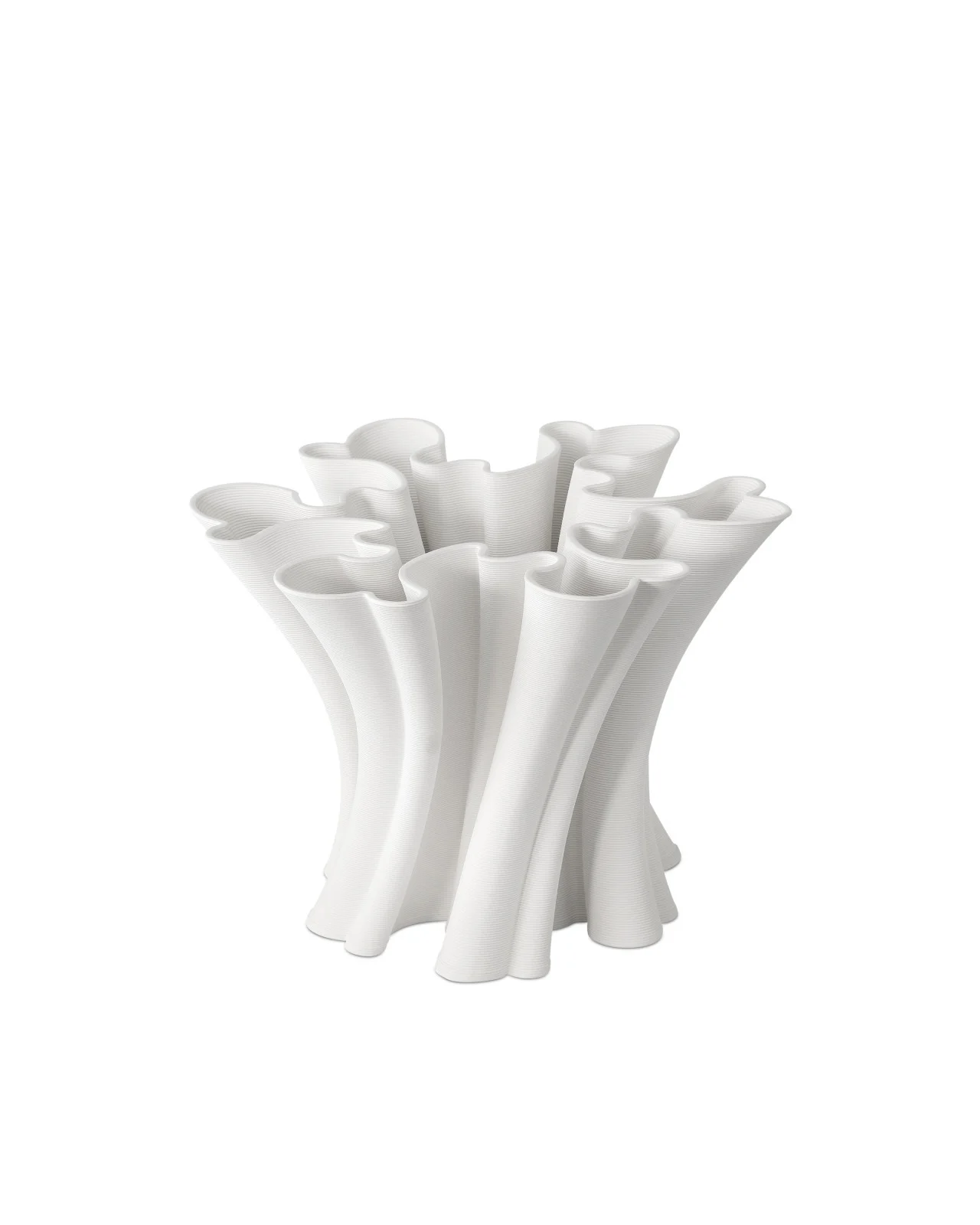 Godet Twist White Vase