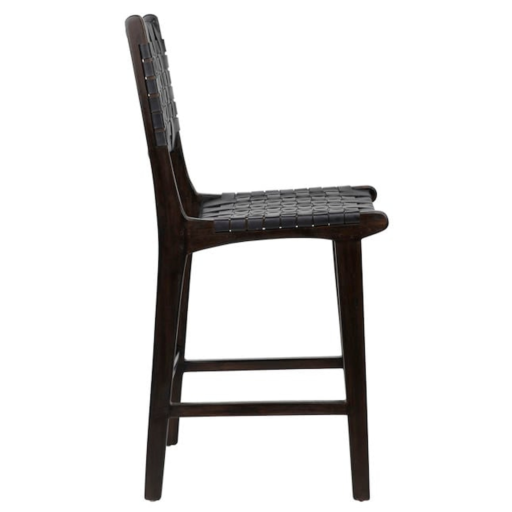 Dovetail Furniture Dale DOV25003ACSB Dale Counter Stool Black Leather