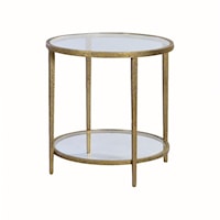 ROUND GOLD LEAF SIDE TABLE