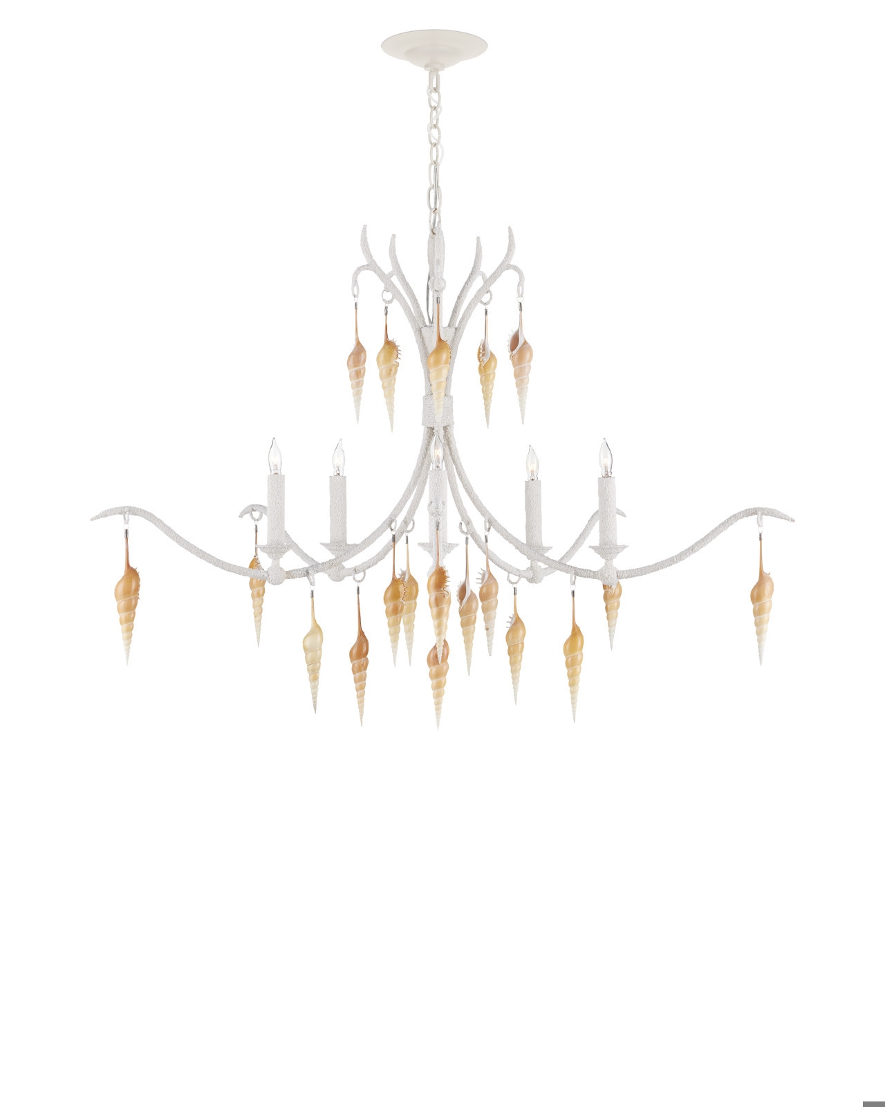Currey & Co Lighting Chandeliers Arcachon White Chandelier