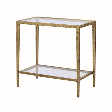 RECTANGLE GOLD LEAF SIDE TABLE