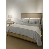 RECTANGLE CANE QUEEN BED IN A RABBIT FINISH