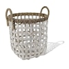 Ibolili Baskets and Sets ROYAL PANDAN EURO WHITEWASH BASKET, RND- S/2