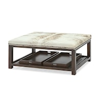 Rand Rectangular Ottoman- Tuscan Croc Cream