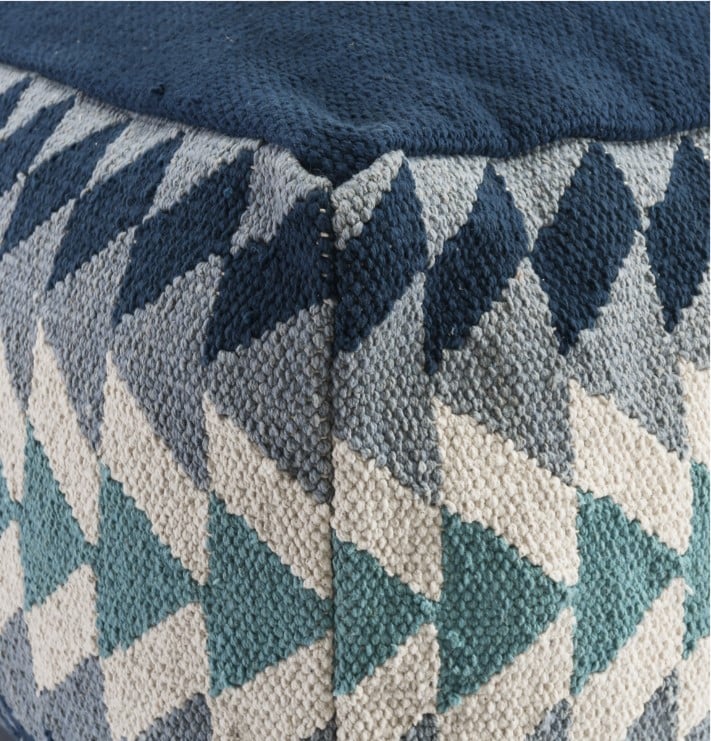 Classic Home Floor Cushions KADE MIDNIGHT BLUE MULTI POUF