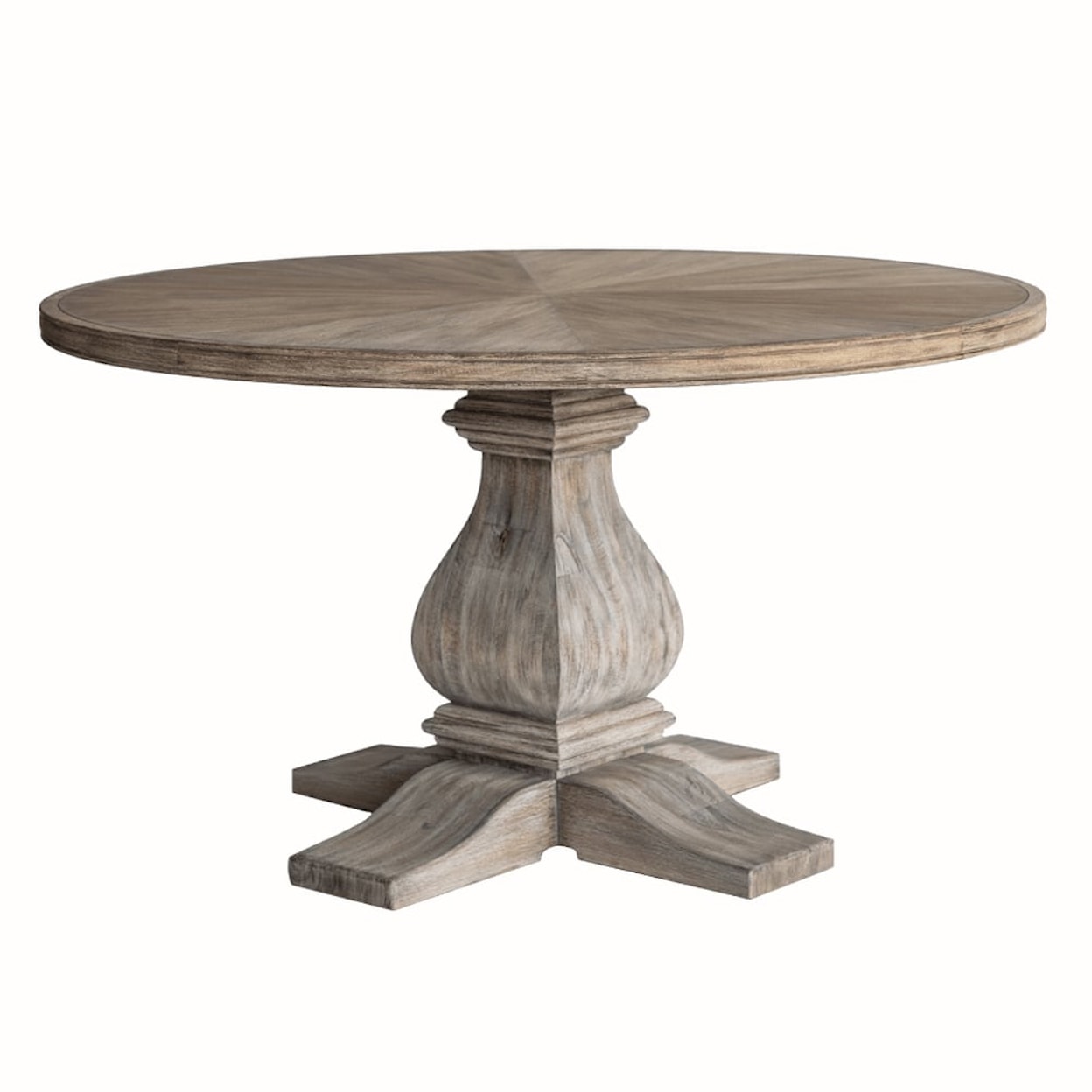 Oliver Home Furnishings Dining Tables ROUND PEDESTAL DINING TABLE- WEATHERED