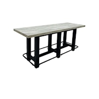 Ojai 86" Counter Table Antique in Gray/Black